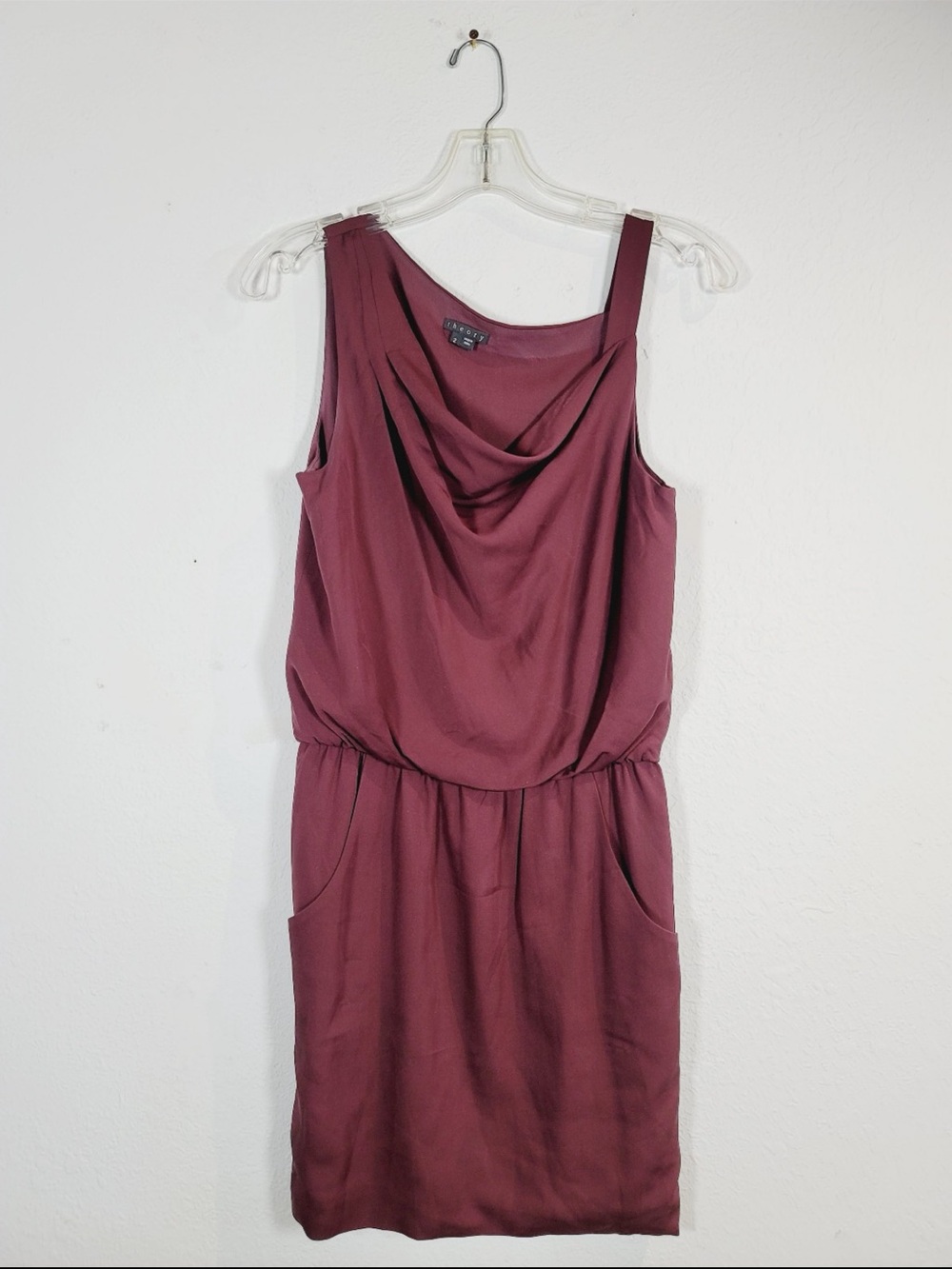 Theory Sleeveless Draped Burgundy Women’s Dress, Size 2